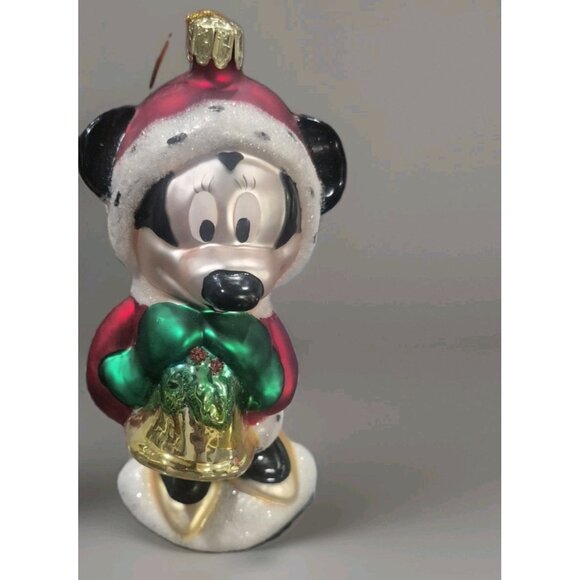 Vintage Disney Minnie Ringing Her Bell European Glass Christmas Tree  Ornament - Picture 2 of 5